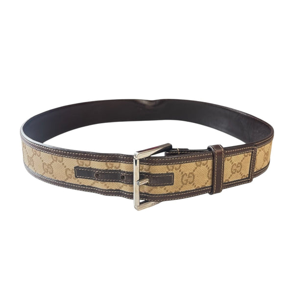 GUCCI Brown GG Supreme Canvas Belt 85/34 Gucci