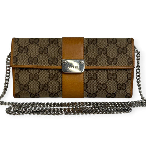 GUCCI GG Canvas Interlocking Wallet with Chain Gucci