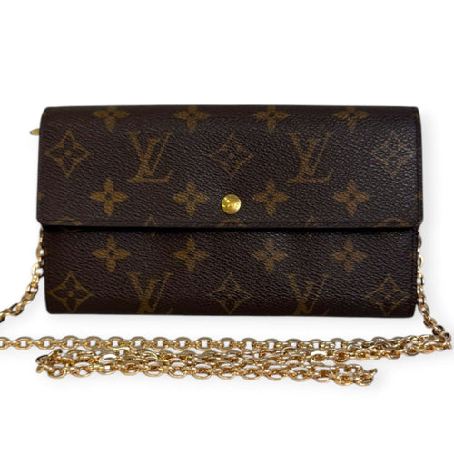 LOUIS VUITTON Monogram Sarah Wallet with Chain Louis Vuitton