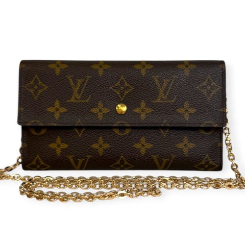 LOUIS VUITTON Monogram International Wallet with Chain Louis Vuitton