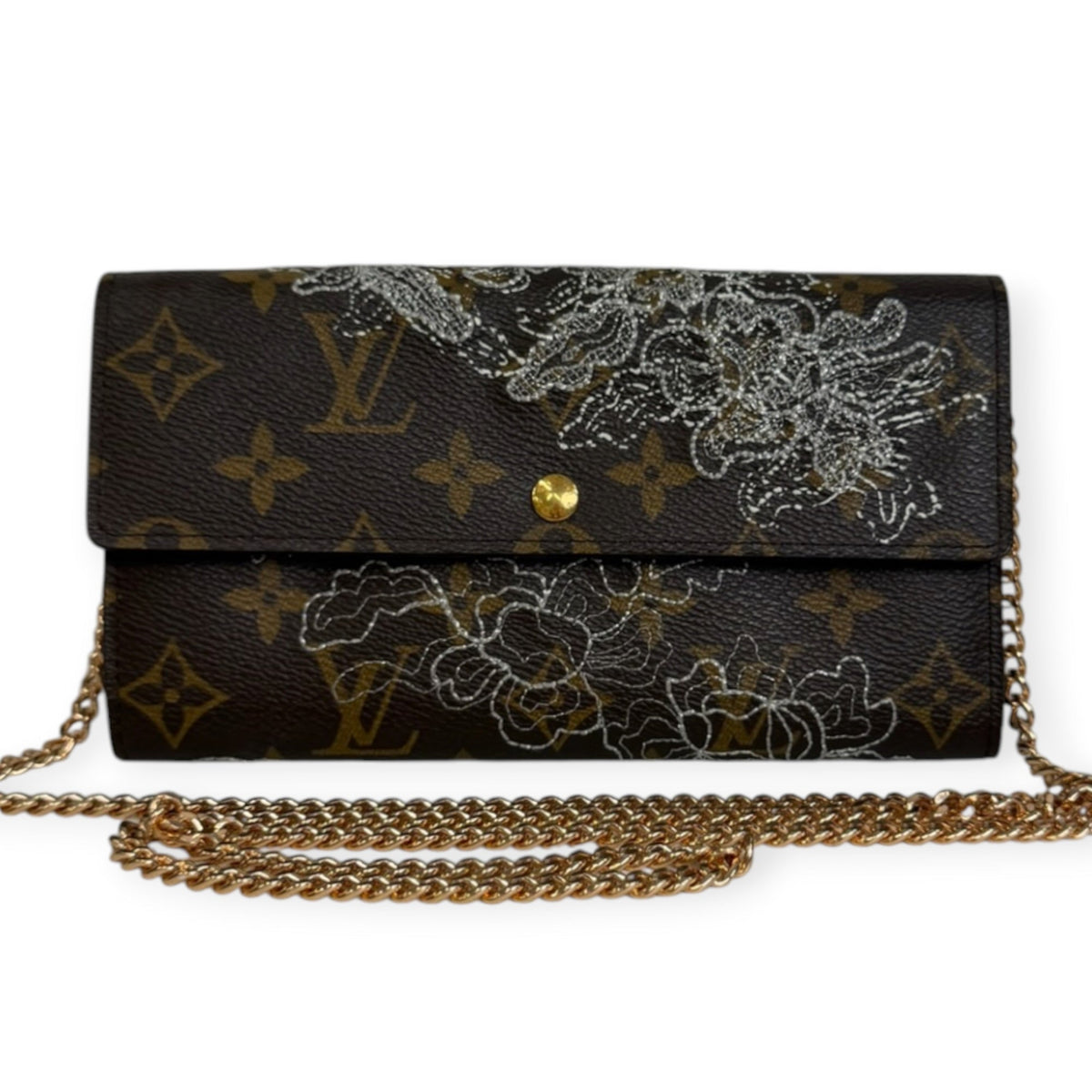 LOUIS VUITTON Limited Edition Monogram Dentelle Sarah Wallet with Chain Louis Vuitton