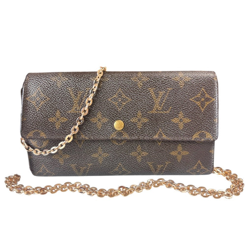 LOUIS VUITTON Monogram Continental Wallet with Chain Louis Vuitton