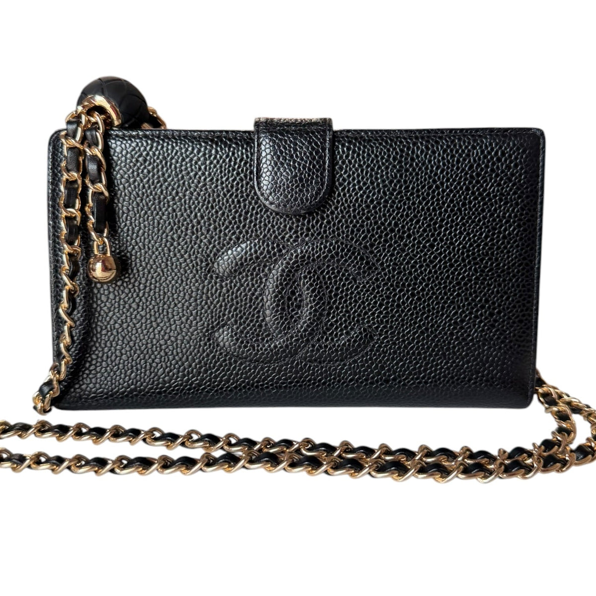 CHANEL Black Caviar Leather Timeless Wallet Chanel
