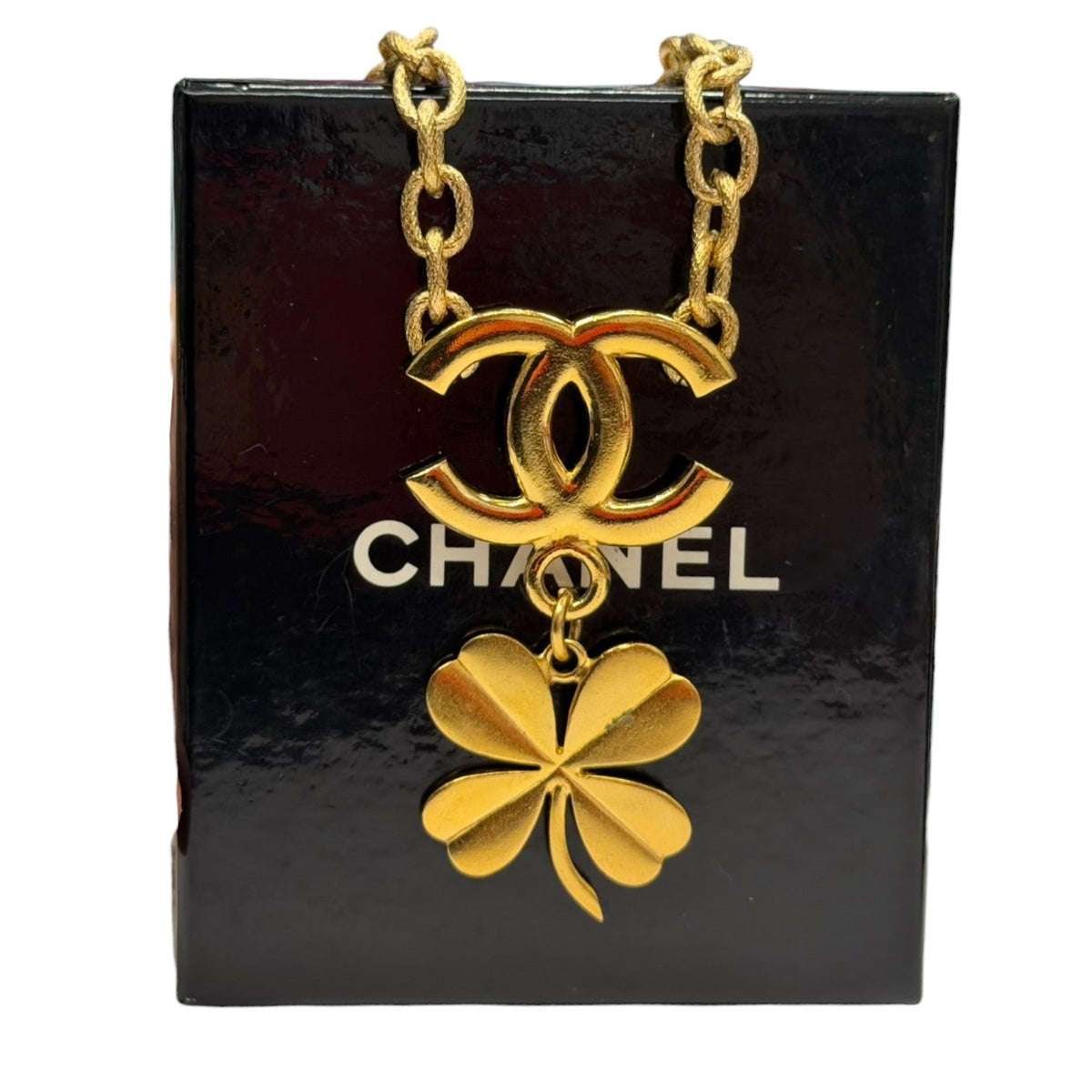 CHANEL 1986 Classic Flap Matelassé Bag and CC Coin Gold Plated Brooch Pendant Chanel