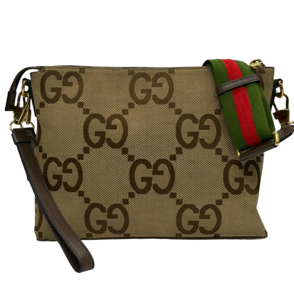 GUCCI Brown Large GG Supreme Canvas Crossbody Bag Gucci