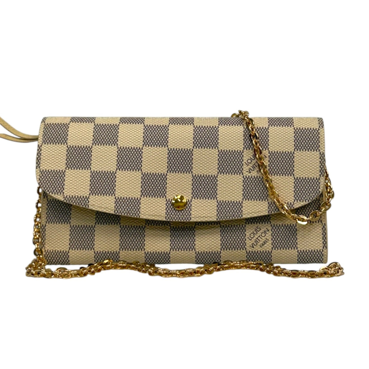 LOUIS VUITTON Damier Azur Emilie Wallet with Chain Louis Vuitton