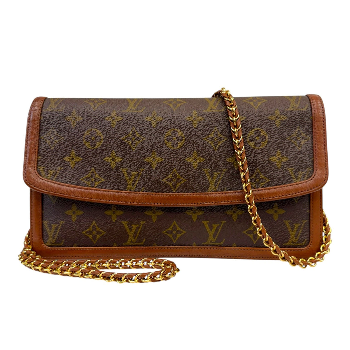 LOUIS VUITTON Monogram Dame GM with Leather Chain Louis Vuitton