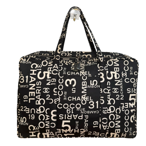 CHANEL Black/White Canvas 31 Rue Cambon Luggage Bag Chanel