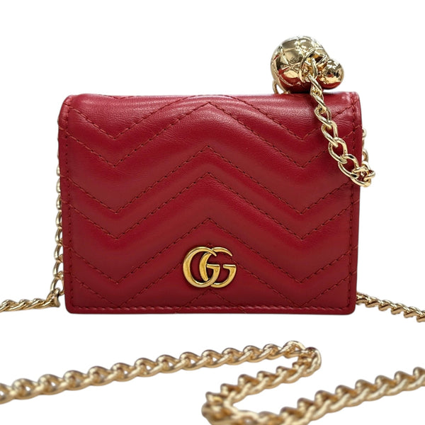 GUCCI GG Marmont Compact Wallet with Unbranded Adjustable Chain Gucci