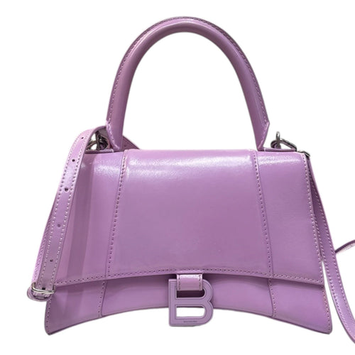 BALENCIAGA Lilac Shiny Box Calfskin Small Hourglass Top Handle Bag Gucci