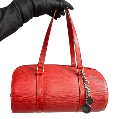 LOUIS VUITTON Red Epi Leather Soufflot Bag Louis Vuitton