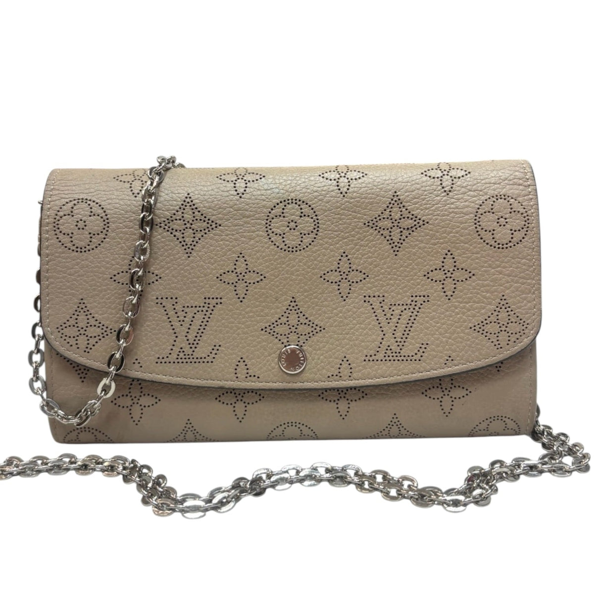 LOUIS VUITTON Tan Leather Mahina Wallet with Chain Louis Vuitton