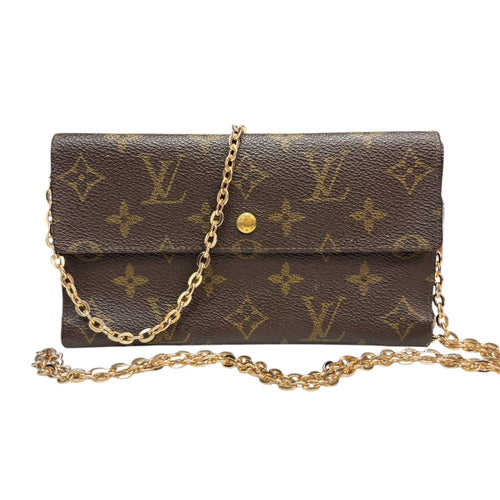 LOUIS VUITTON Monogram Malletier Wallet with Chain Louis Vuitton