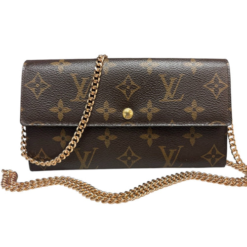 LOUIS VUITTON Monogram Sarah Wallet with Chain/Charm Louis Vuitton