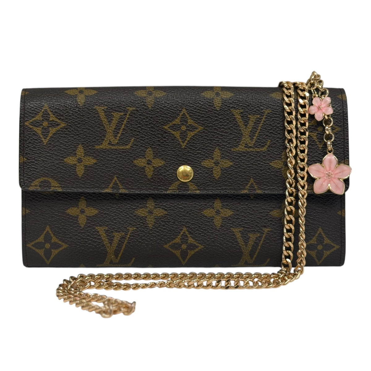 LOUIS VUITTON Monogram Sarah Wallet with Chain/Charm Louis Vuitton