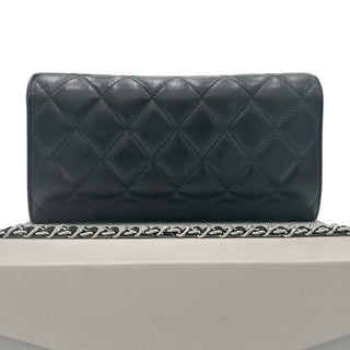 CHANEL Black Lambskin Classic Flap Gusseted Wallet Chanel