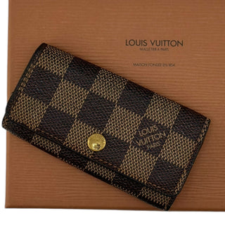 LOUIS VUITTON Damier Ebene 4 Key Holder/Card Case Louis Vuitton