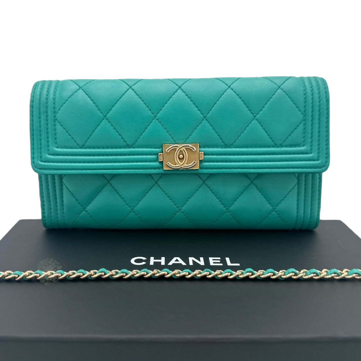 CHANEL Lambskin Boy Long Flap Wallet Chanel