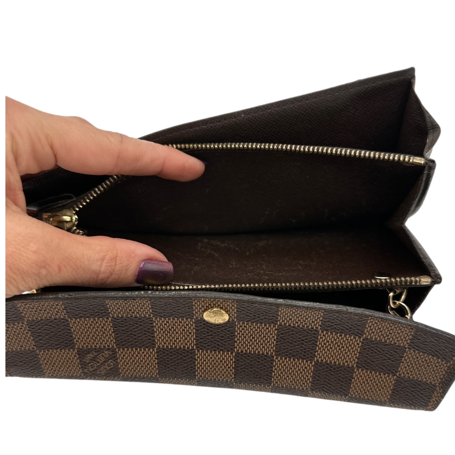 LOUIS VUITTON Damier Ebene Sarah Wallet Louis Vuitton