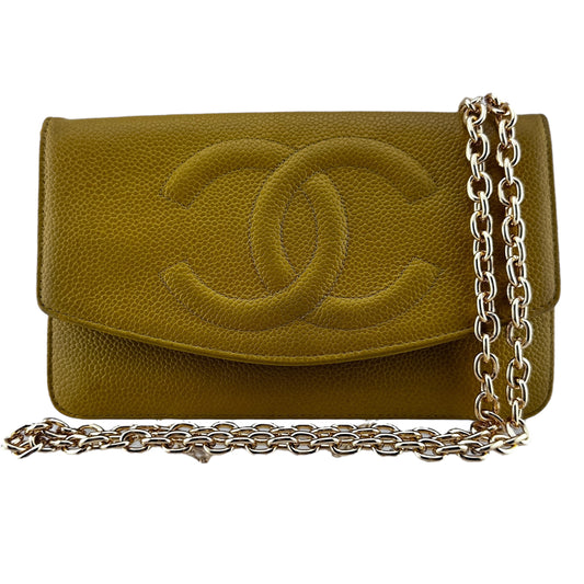 CHANEL Caviar Timeless Clutch added chain Chanel