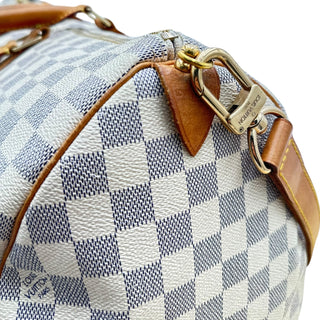 LOUIS VUITTON Damier Azur Keepall 50 with Strap, ID Tag and Lock/Key Set Louis Vuitton