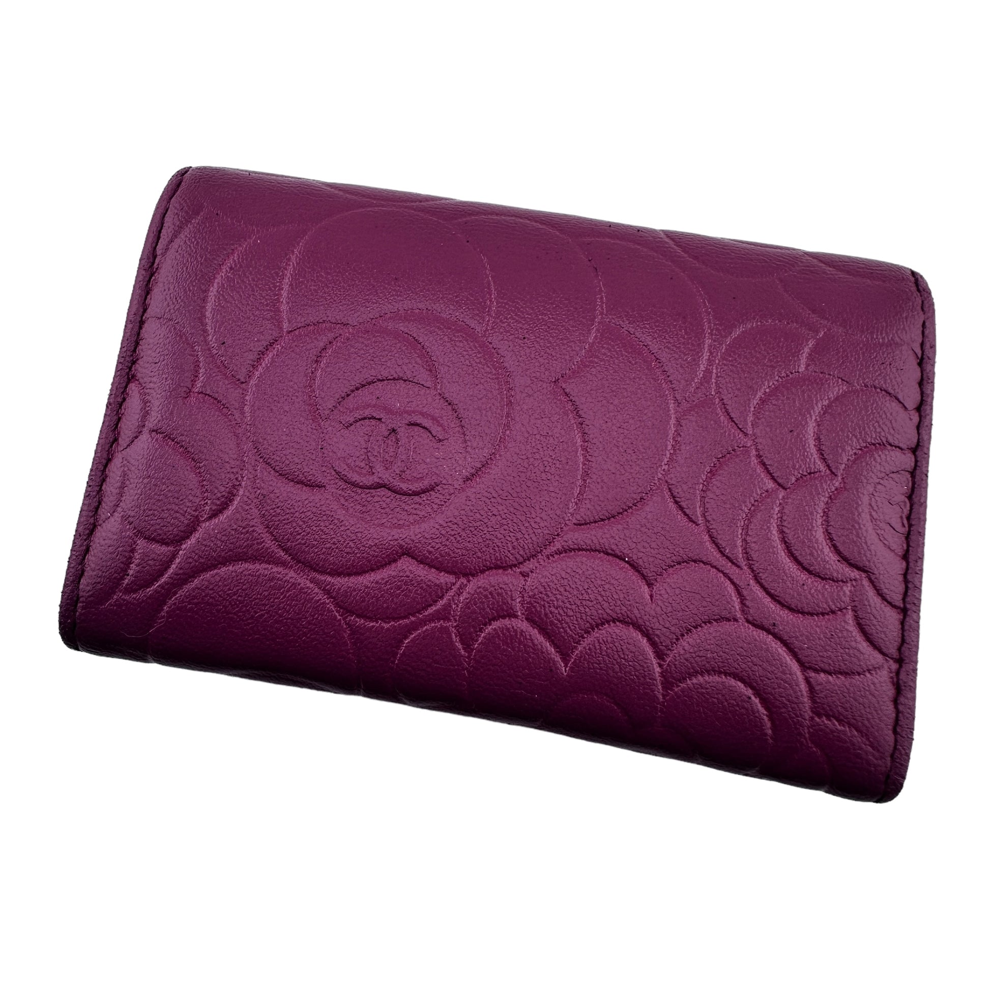 CHANEL Lambskin Camellia Card Holder Chanel