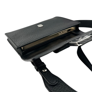 FENDI Cuoio Romano Selleria Baguette Belt Pouch Black Fendi