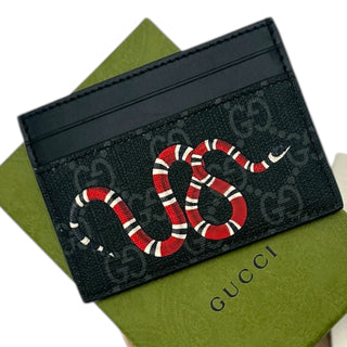 GUCCI Kingsnake Print GG Supreme Card Holder Gucci