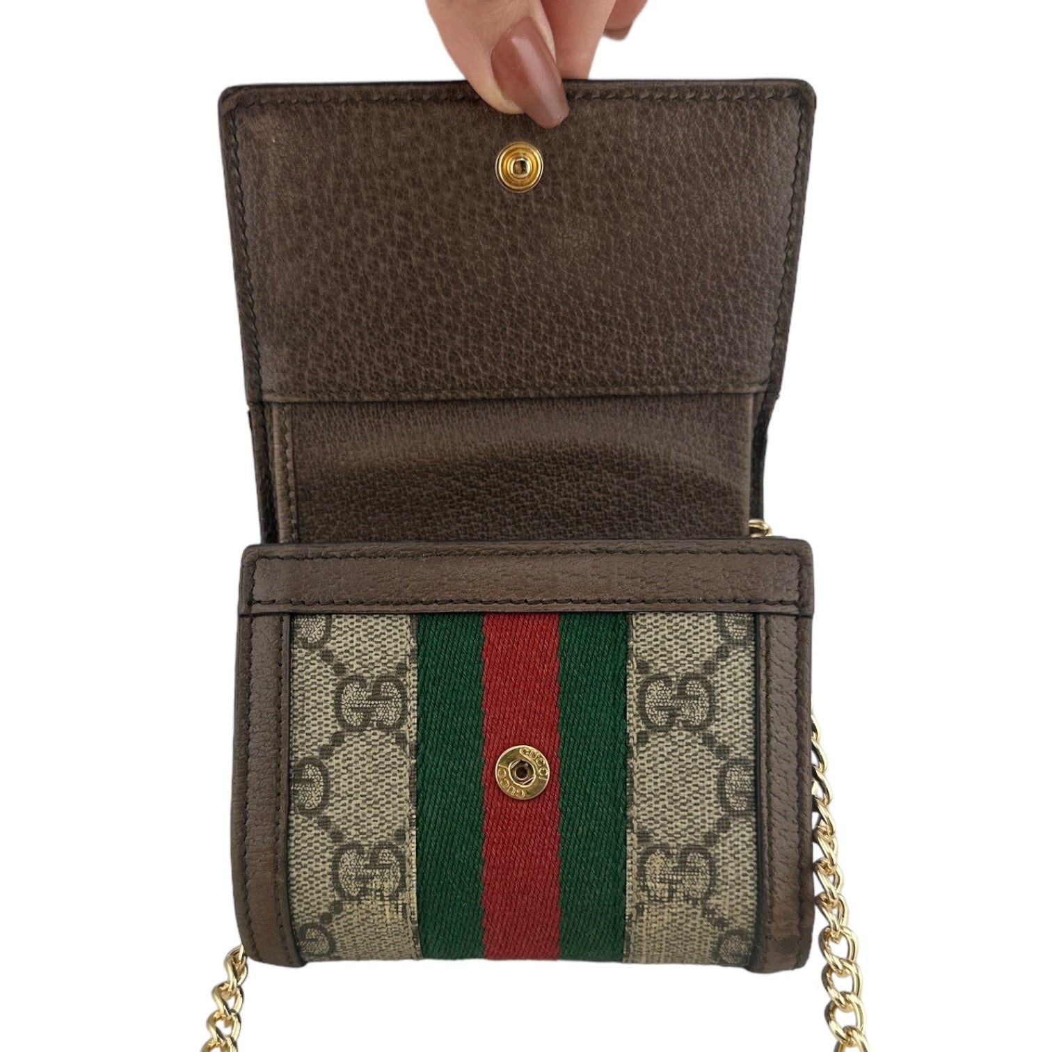 GUCCI Ophidia Compact Wallet with Unbranded Adjustable Chain Gucci