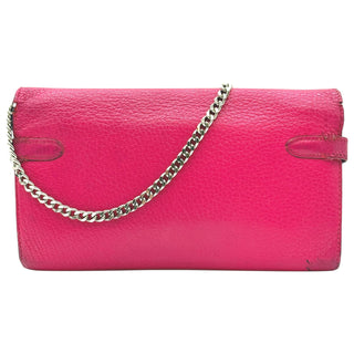 HERMES Pink Chevre Leather Kelly Wallet Hermes