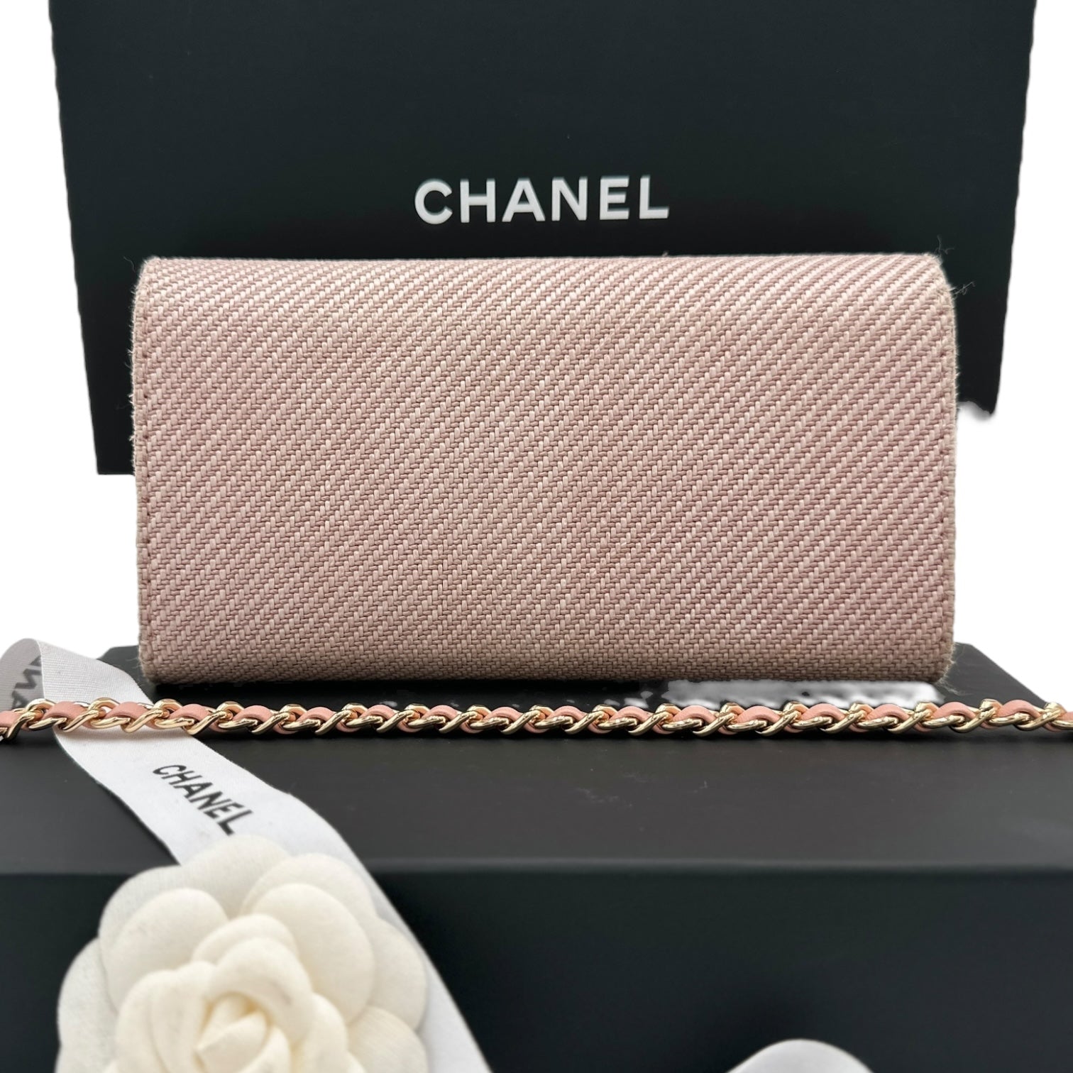 CHANEL Canvas Deauville Long Flap Wallet Chanel