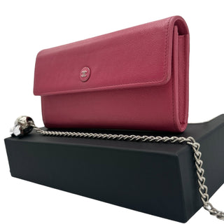 CHANEL Caviar CC Button Long Flap Wallet Chanel