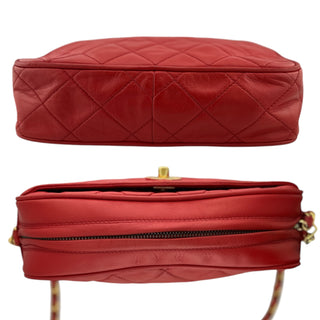 CHANEL Red Lambskin Camera Bag Chanel