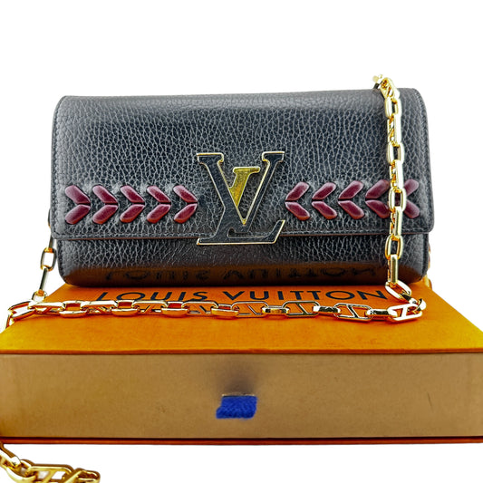 LOUIS VUITTON Taurillon Capucines Leather Wallet on Chain Louis Vuitton