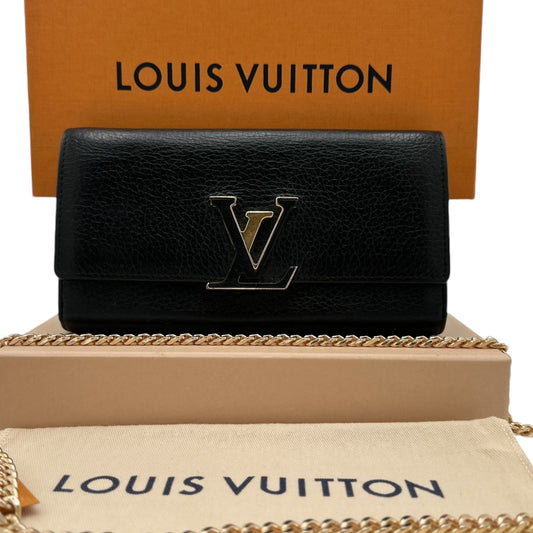 LOUIS VUITTON Taurillon Capucines Leather Wallet Louis Vuitton