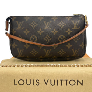 LOUIS VUITTON Monogram Pochette Accessoires with Added Unbranded Chain Louis Vuitton