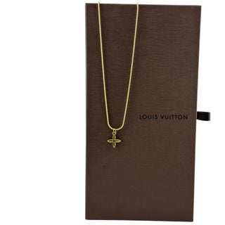 LOUIS VUITTON Gold Flower Charm Necklace Louis Vuitton