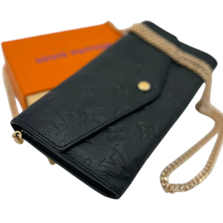 LOUIS VUITTON Empreinte Leather Wallet with Added Chain Louis Vuitton