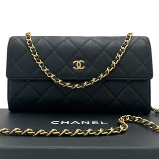 CHANEL Lambskin Long Flap Wallet Chanel