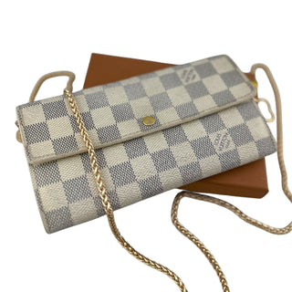 LOUIS VUITTON Damier Azur Sarah Wallet with Chain Louis Vuitton