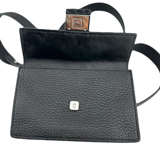 FENDI Cuoio Romano Selleria Baguette Belt Pouch Black Fendi