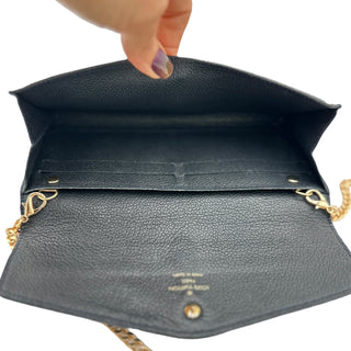 LOUIS VUITTON Empreinte Leather Wallet with Added Chain Louis Vuitton