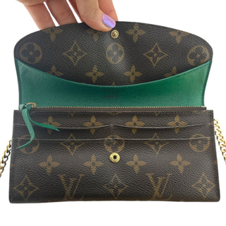 LOUIS VUITTON Green Monogram Emilie Wallet Louis Vuitton