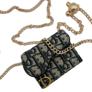 DIOR Trotter Compact Saddle Wallet on Adjustable Chain Dior