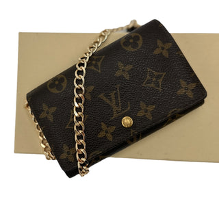 LOUIS VUITTON Monogram Porte Monnaie Billets Tresor Wallet On Chain Louis Vuitton