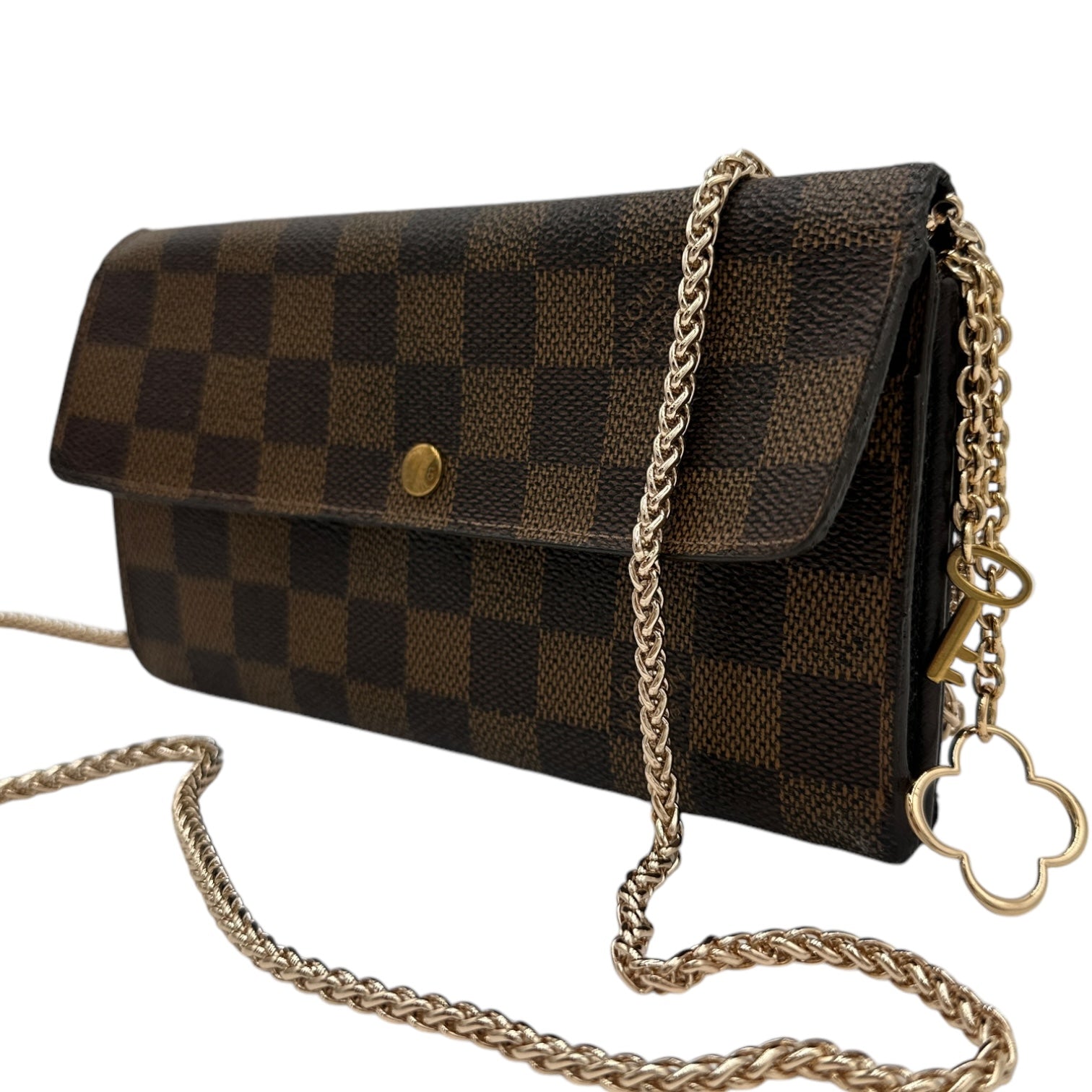 LOUIS VUITTON Damier Ebene Sarah Wallet with Chain Louis Vuitton