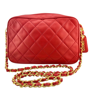 CHANEL Red Lambskin Camera Bag Chanel