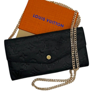 LOUIS VUITTON Empreinte Leather Wallet with Added Chain Louis Vuitton