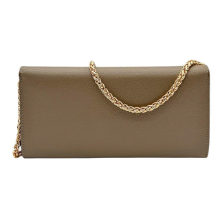 Beige Continental Wallet with added Gold Crossbody Chain Fendi
