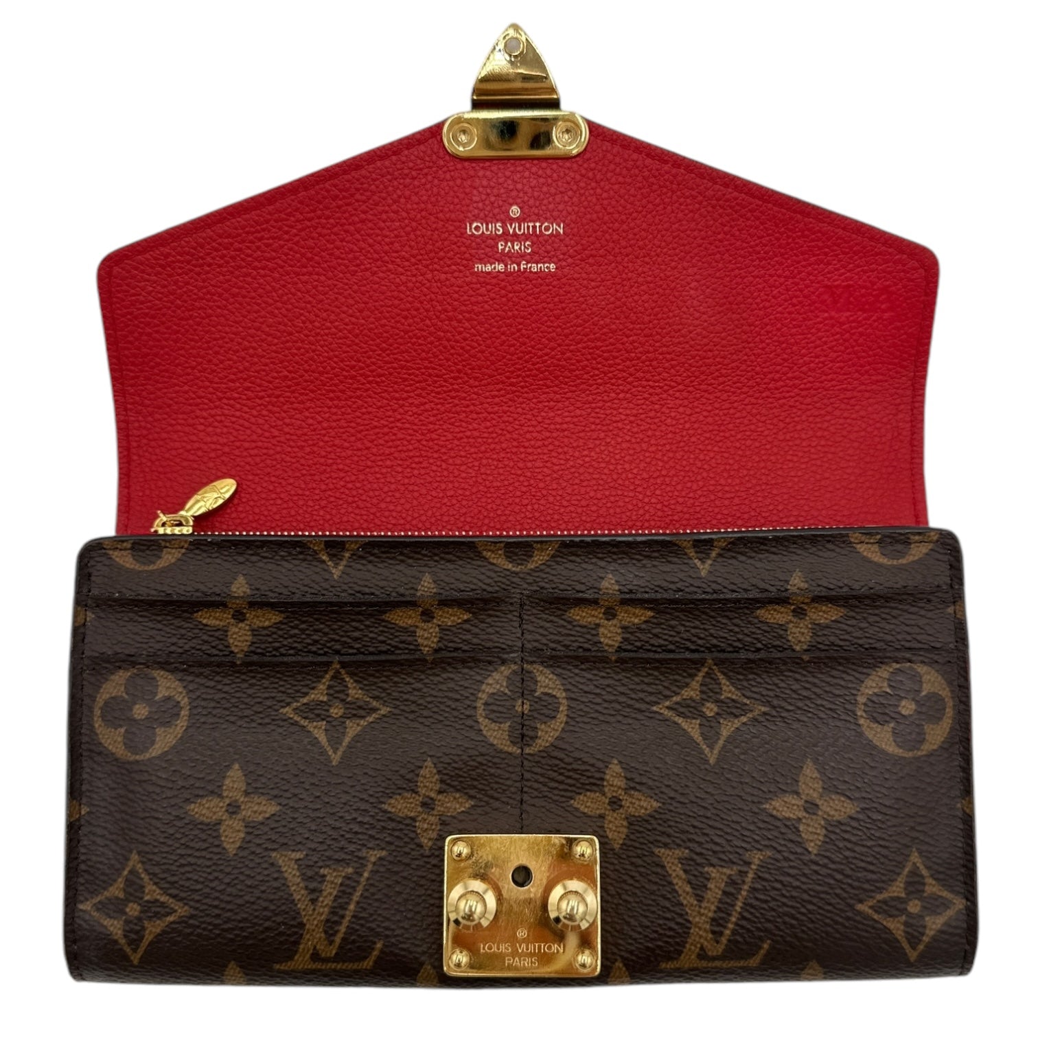 LOUIS VUITTON Red Monogram Portefeuille Pallas Wallet Louis Vuitton